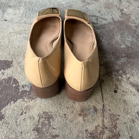 Tory Burch Tiernan Patent Leather Pumps Women’s Size 9 Beige Heels - Picture 4 of 9